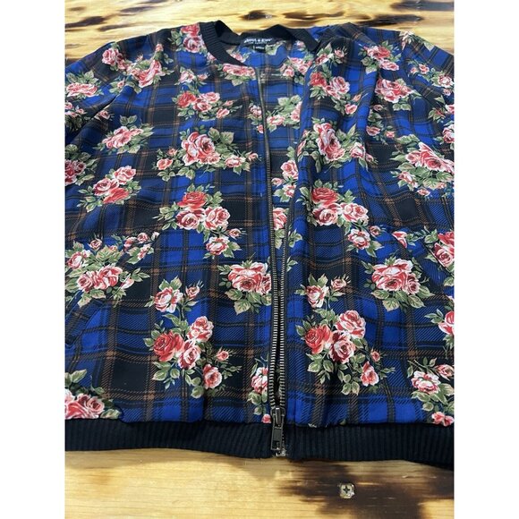 About‎ A Girl Jacket Women Size XL Floral Full Zip Navy Floral Cottagecore Boho - Picture 12 of 15